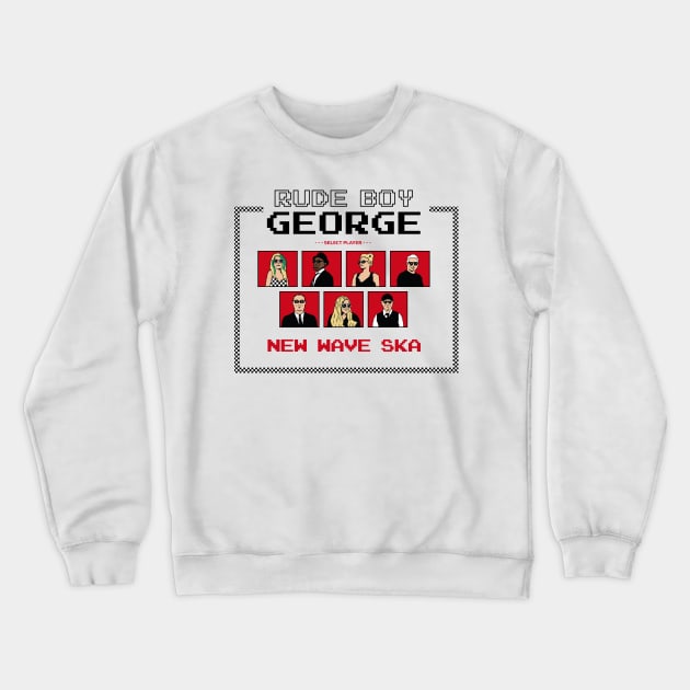 Rude Boy George - 8Bit Retro Ska Crewneck Sweatshirt by RudeBoyGeorge